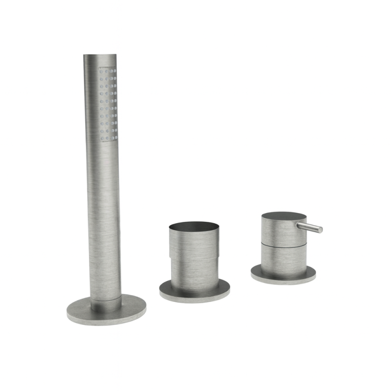 Waterevolution Flow Misturador de Banho de 3 Vias para Montagem na Borda da Banheira Aço Inoxidável T138SBIE