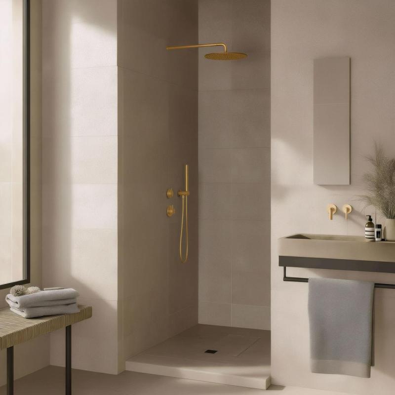 Termóstato de duche embutido Waterevolution Flow com 1 torneira de inversão em ouro claro 1208954644