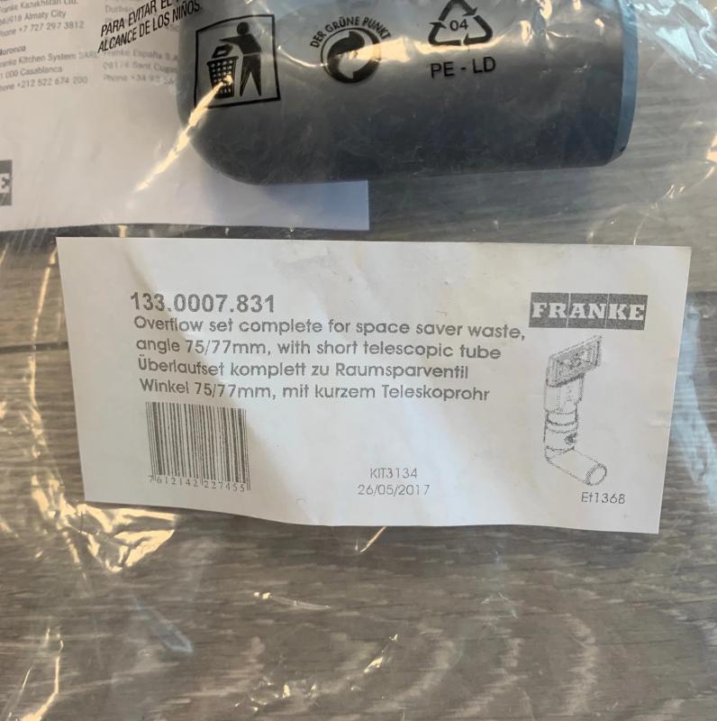 Franke Conjunto de Transbordamento Universal extra curto 133.0052.765