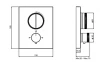 SB Push Round Inbouw thermostaatkraan met drukknop 3 weg omsteller en volumeregelaar chroom 1208955074 (kloon)
