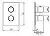 SB Universale Round on Square Inbouw thermostaatkraan met 2 uitgangen volledig RVS 316 1208955192