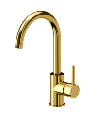 Quadri York misturador de cozinha PVD dourado fosco com bica giratória 1208955905