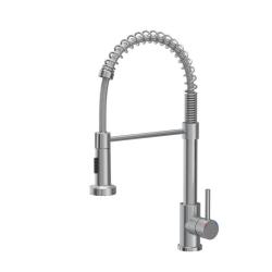 Quadri Derby misturador de cozinha com bica flexível e ducha com 2 tipos de jato em aço inoxidável 1208955916