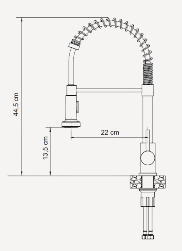 Quadri Derby misturador de cozinha com bica flexível e ducha com 2 tipos de jato em aço inoxidável 1208955916