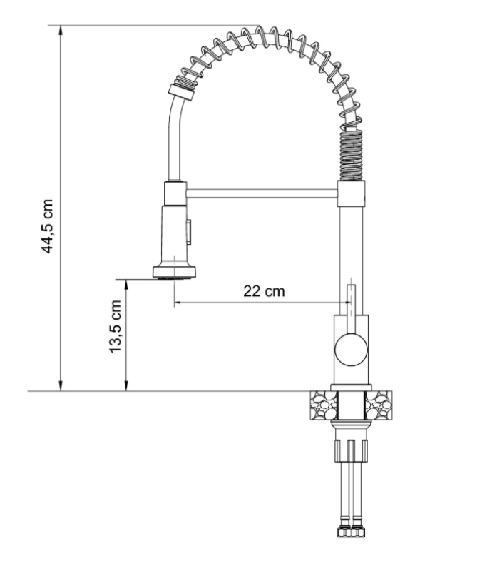 Torneira de cozinha Quadri Derby com bica flexível e ducha com 2 tipos de jato, preto fosco 1208955917