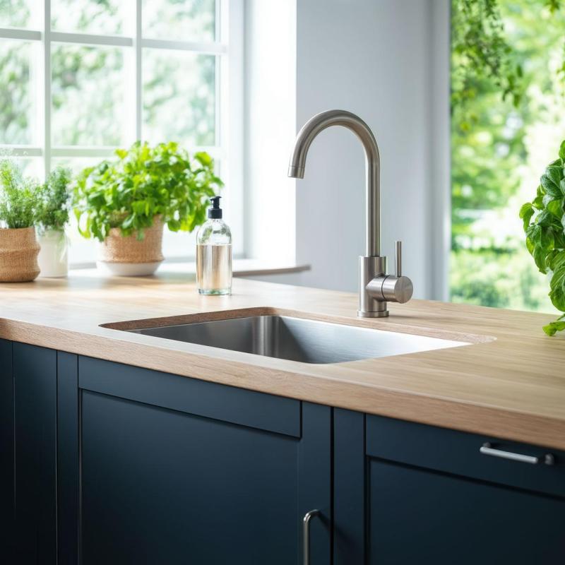 Quadri Coventry misturador de cozinha cromado fosco com bica giratória 1208956032