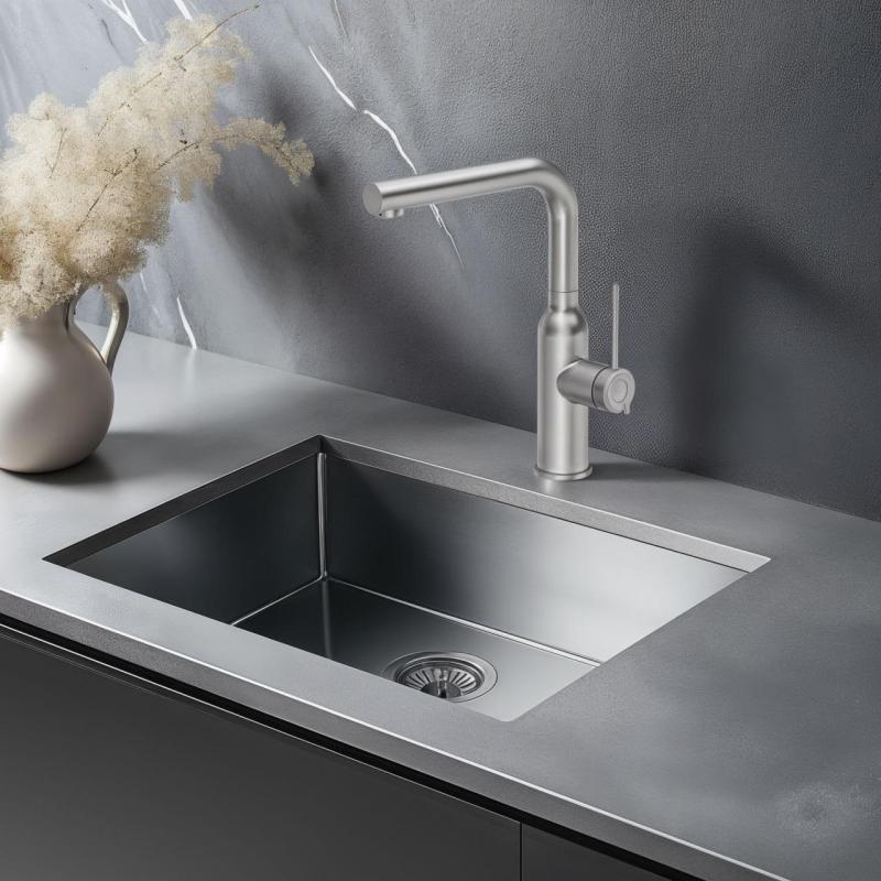 Quadri Stamford misturador de cozinha com bica removível em aço inoxidável 1208956081