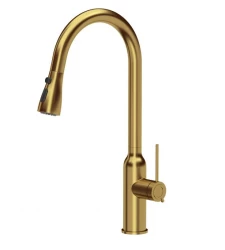 Quadri Stamford misturador de cozinha dourado com bica removível e modo de pulverização 1208956093