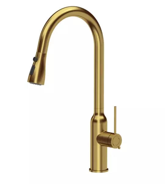 Quadri Stamford misturador de cozinha dourado com bica removível e modo de pulverização 1208956093