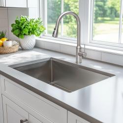 Quadri Stamford misturador de cozinha em aço inoxidável com bica removível e modo spray 1208956096