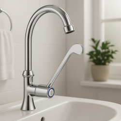 PB Clinic torneira de fonte para pessoas com deficiência torneira de água fria com alavanca longa cromo modelo alto 1208956277