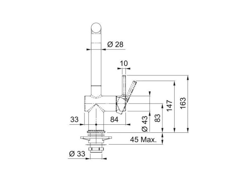 Franke Active L Torneira de Cozinha cromada com bica giratória 115.0653.298