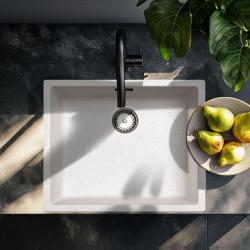 Pia de areia creme 50x40cm para instalação sob bancada, sobre bancada e nivelada com tampa de inox 1208956399
