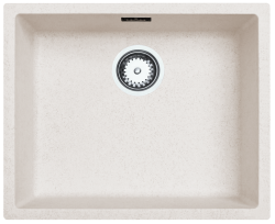 Pia de areia creme 50x40cm para instalação sob bancada, sobre bancada e nivelada com tampa de inox 1208956399