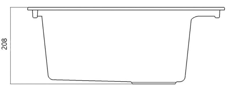 Pia preta de encastrar 58x53 cm com orifício para torneira e tampão em aço inoxidável 1208956732