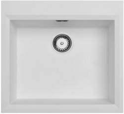 Pia de montagem branca 58x53cm com bancada para torneira e plugue de aço inoxidável 1208956763.
