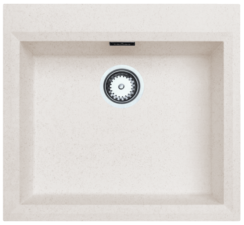 Pia de construção em creme de areia 58x53cm com bancada para torneira com plugue de aço inoxidável 1208956773