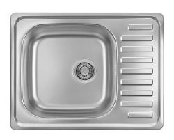 Ausmann Basic pia de montagem em aço inoxidável com escorredor reversível 64x48 cm, incluindo sifão 1208956968