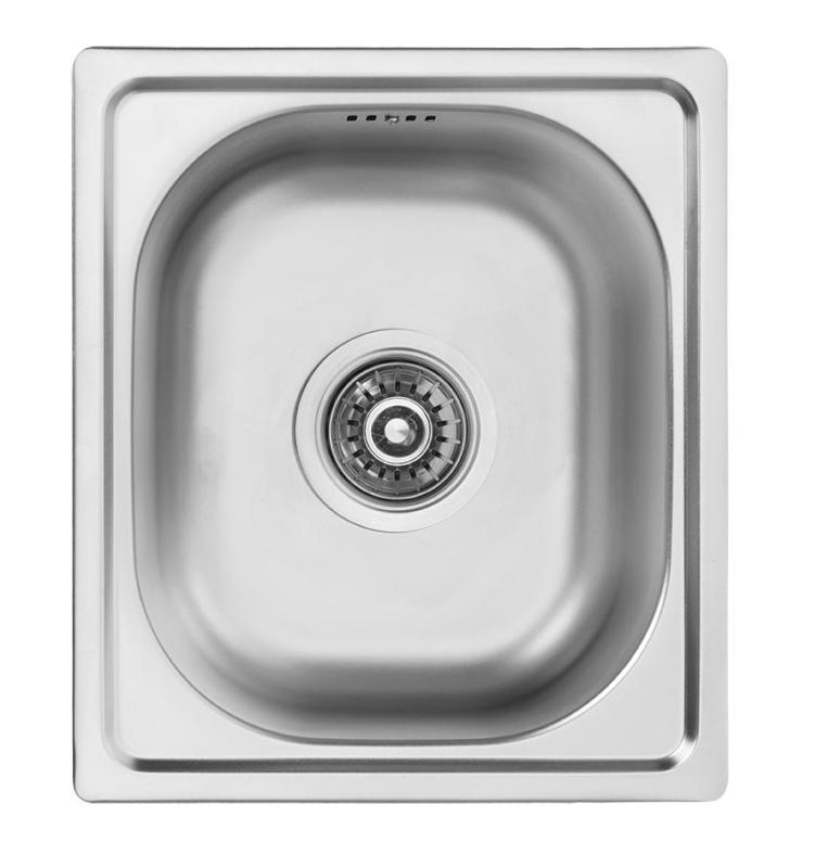 Ausmann Basic pequena pia de montagem em aço inoxidável 33x38 cm incluindo sifão 1208956972