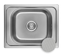 Ausmann Basic padrão de linho pia de sobrepor em aço inoxidável 50x40 cm incluindo sifão 1208956977