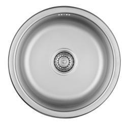 Ausmann Basic pia redonda de aço inoxidável de sobrepor 43cm incluindo sifão 1208956999