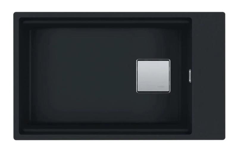 Franke Kubus KNG 110.62 pia em granito preto fosco 72x42 de instalação inferior com plataforma para torneira 125.0627.321