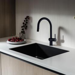 Franke Active J preto fosco Torneira de Cozinha com pulverizador retrátil 115.0653.404