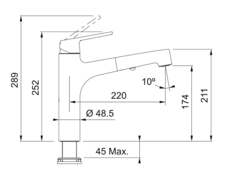 Franke Lift Torneira de Cozinha com Bico Extensível Cromado 115.0621.668