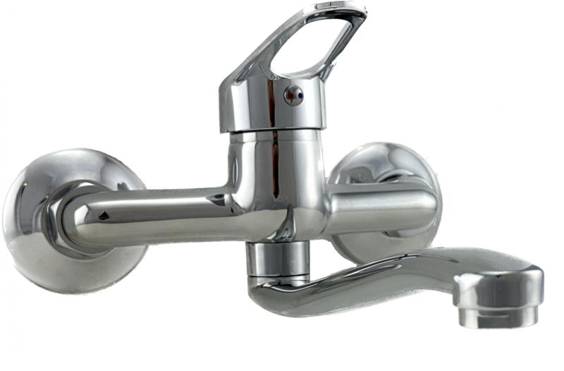 AquaTrimo Verdi torneira de parede monocomando para cozinha cromada com bica curta 21VD7079CM
