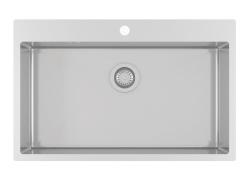 Ausmann Oder Blue grande pia de aço inoxidável 79x50cm para instalação embutida e sobreposta com área para torneira 1208957119