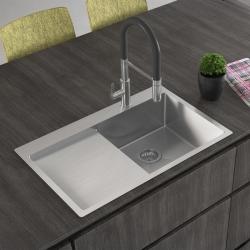 Ausmann Oder Blue pia de aço inoxidável 78x50cm para instalação embutida e sobreposta com escorredor 1208957121