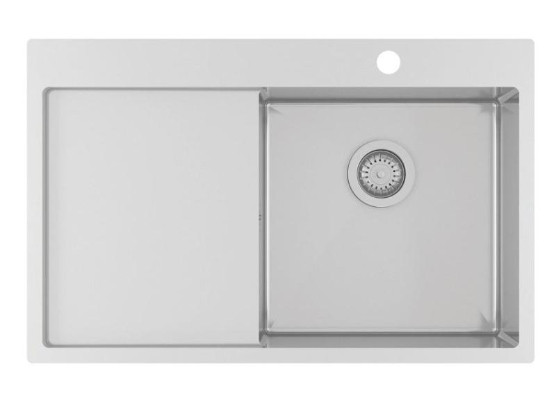 Ausmann Oder Blue pia de aço inoxidável 78x50cm para instalação embutida e sobreposta com escorredor 1208957121