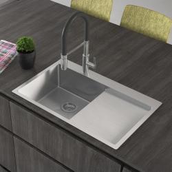 Ausmann Oder Blue pia de aço inoxidável 78x50cm montagem embutida e sobreposta com escorredor 1208957122