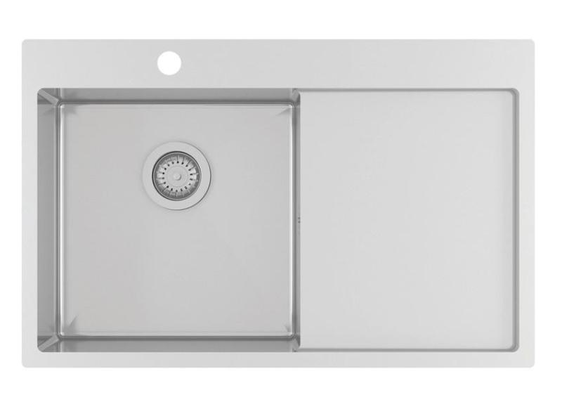 Ausmann Oder Blue pia de aço inoxidável 78x50cm montagem embutida e sobreposta com escorredor 1208957122