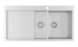 Ausmann Oder Blue 1,5 pia de aço inoxidável 100x51cm de montagem plana e de sobrepor com escorredor 1208957127