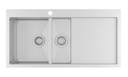 Ausmann Oder Blue 1,5 pia de aço inoxidável 100x51cm montagem plana e de sobrepor com escorredor 1208957128