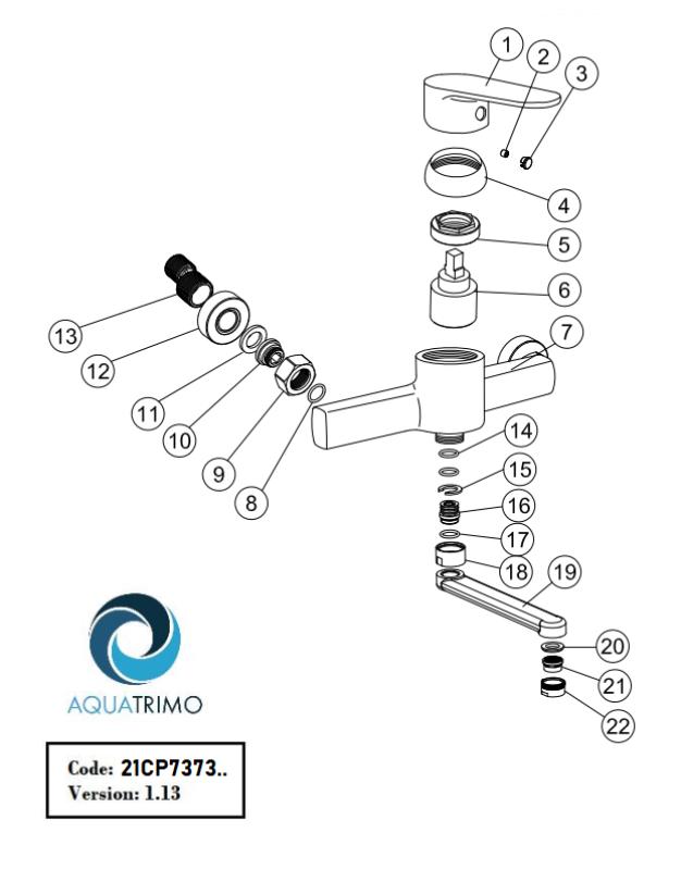 AquaTrimo Chopin torneira de parede monocomando para cozinha cromada 21CP7373CM