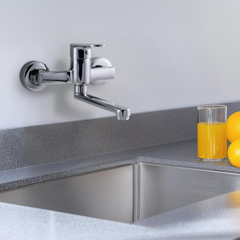 AquaTrimo Chopin torneira de parede monocomando para cozinha cromada 21CP7373CM