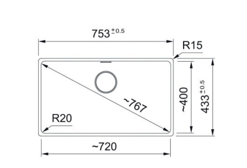 Franke Maris MRG 210 / 110-72 Edição preta Fragranite pia de embutir preta fosca