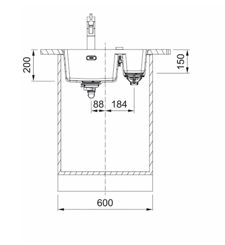 Franke Maris MRG 260/160-34-15 Fragranite edição preta pia mate embutida grande à direita