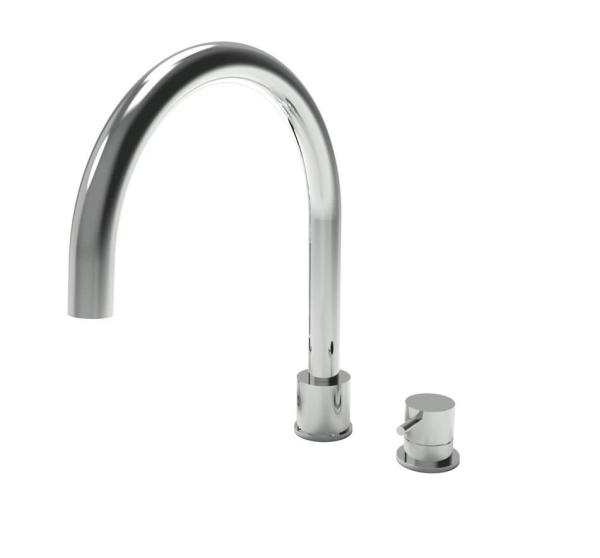 Waterevolution Flow misturador monocomando de cozinha de 2 furos cromado T151U