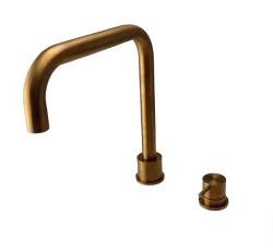 Waterevolution Flow torneira de cozinha de 2 furos em cobre escovado PVD T151HCPE