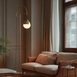 Decor Abies lâmpada de chão de latão dourado com base de mármore preto 7573