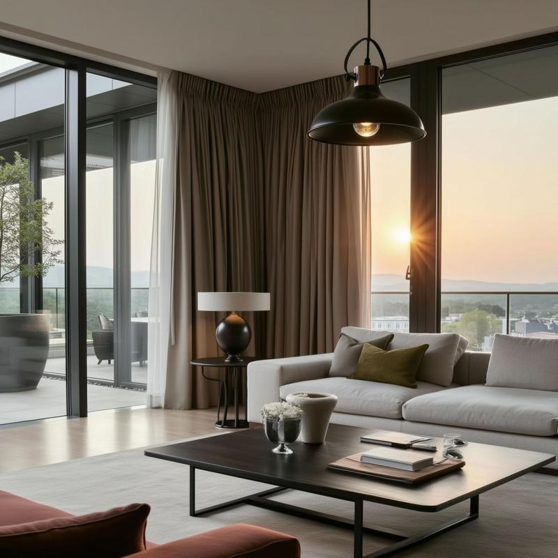 Decor Mees lâmpada pendente de metal preto com fixação de cúpula em forma de lâmpada de querosene 2363