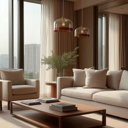 Lustre pendente cilíndrico de vidro âmbar Decor Lati, diâmetro 23,5 cm 7146