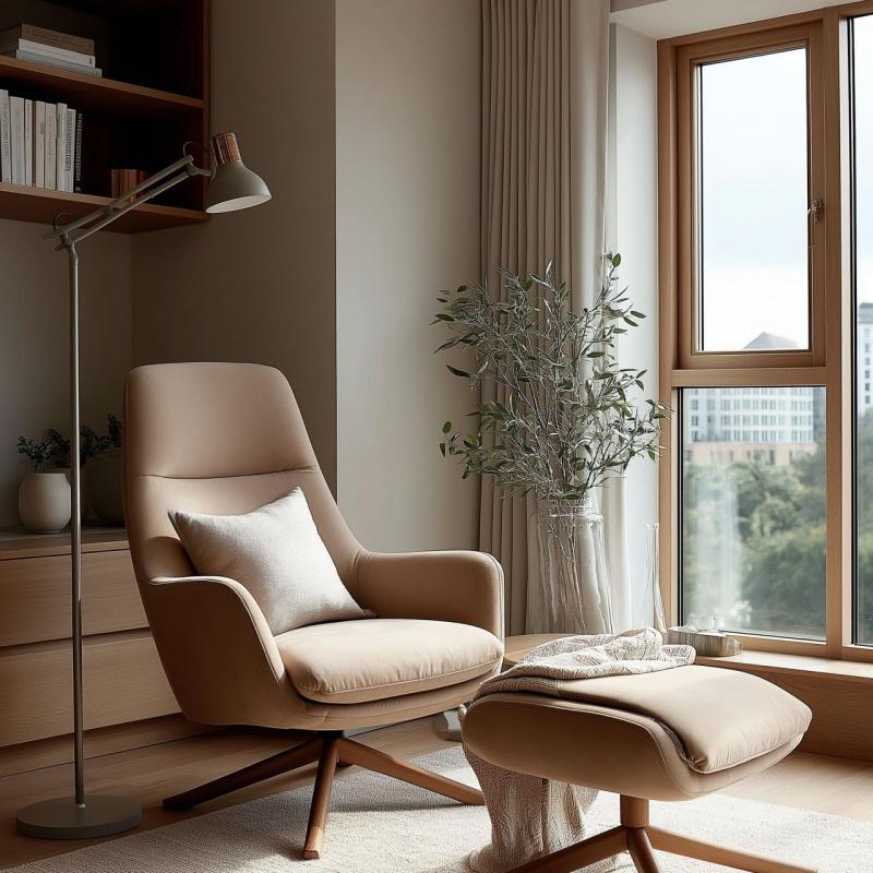 Luminária de chão cinza Decor Artemia com braço longo de metal, diâmetro de 16,5 cm, 2300