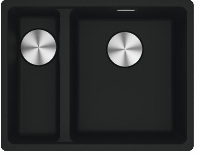 Franke Maris MRG 260-34-15 Fragranite Matt preto pia Bacia Direita instalação plana