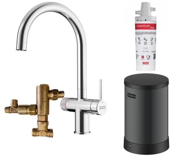 Franke Maris Water Hub Caldeira 4L 3 em 1 com Torneira Mecânica de Água Fervente Twist Cromada com Misturador Waterhub 1208957940