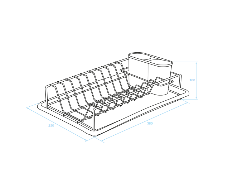 EPKA Dish cromo/branco escorredor de louça aço 38x10x25cm 1208958240