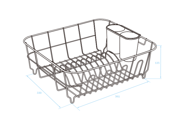 EPKA Dish escorredor de louça preto aço 36,5x13,5x33cm 1208958244